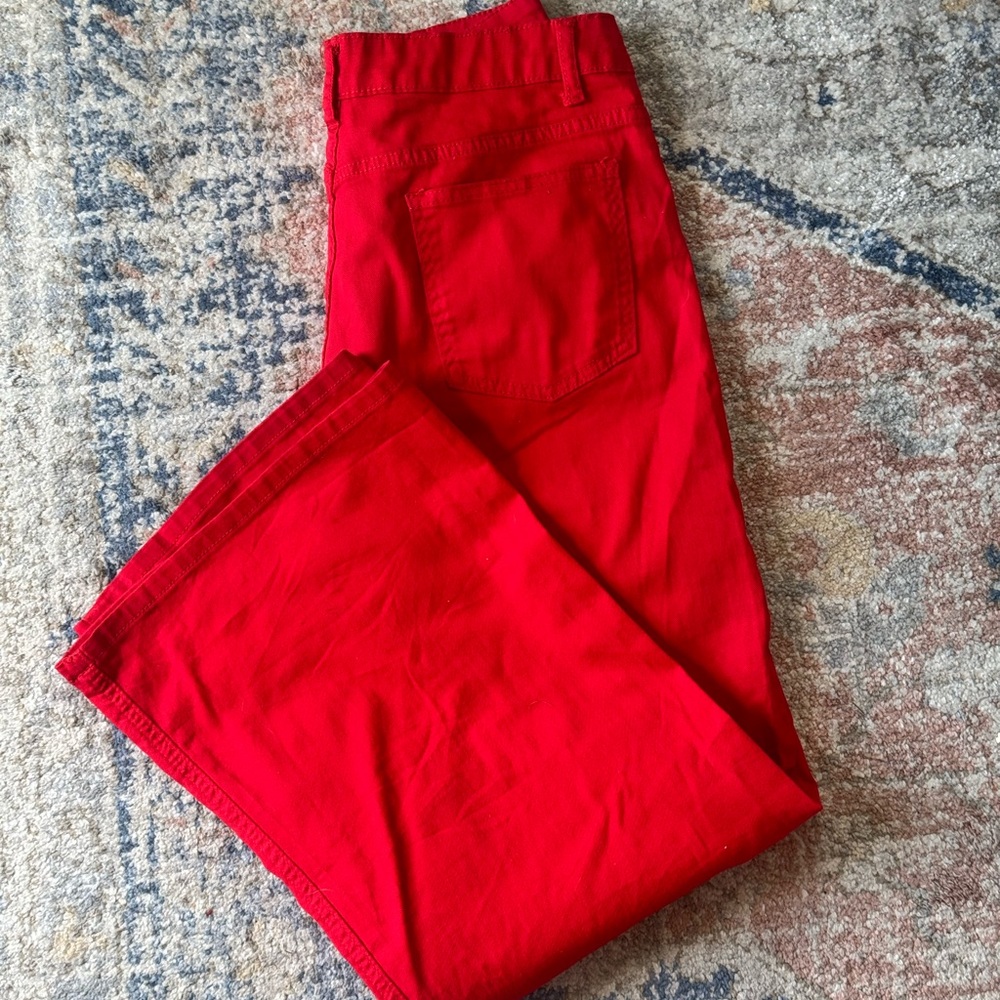 Red Wide-Leg Pants - Picture 2 of 3